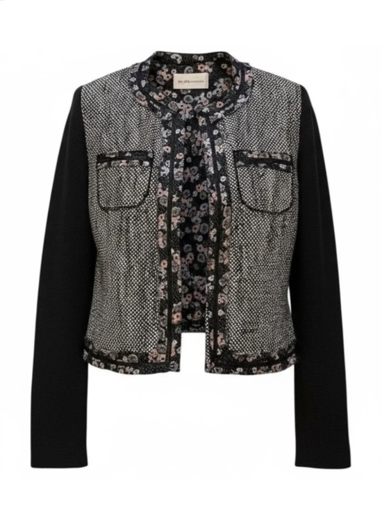 BCBGeneration Jackets & Blazers - BCBGeneration Tweed Wool Blend Jacket With Floral Trim